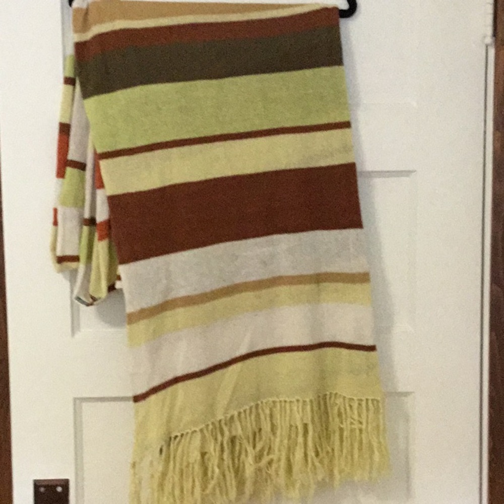 Cotton knit throw, earth tones